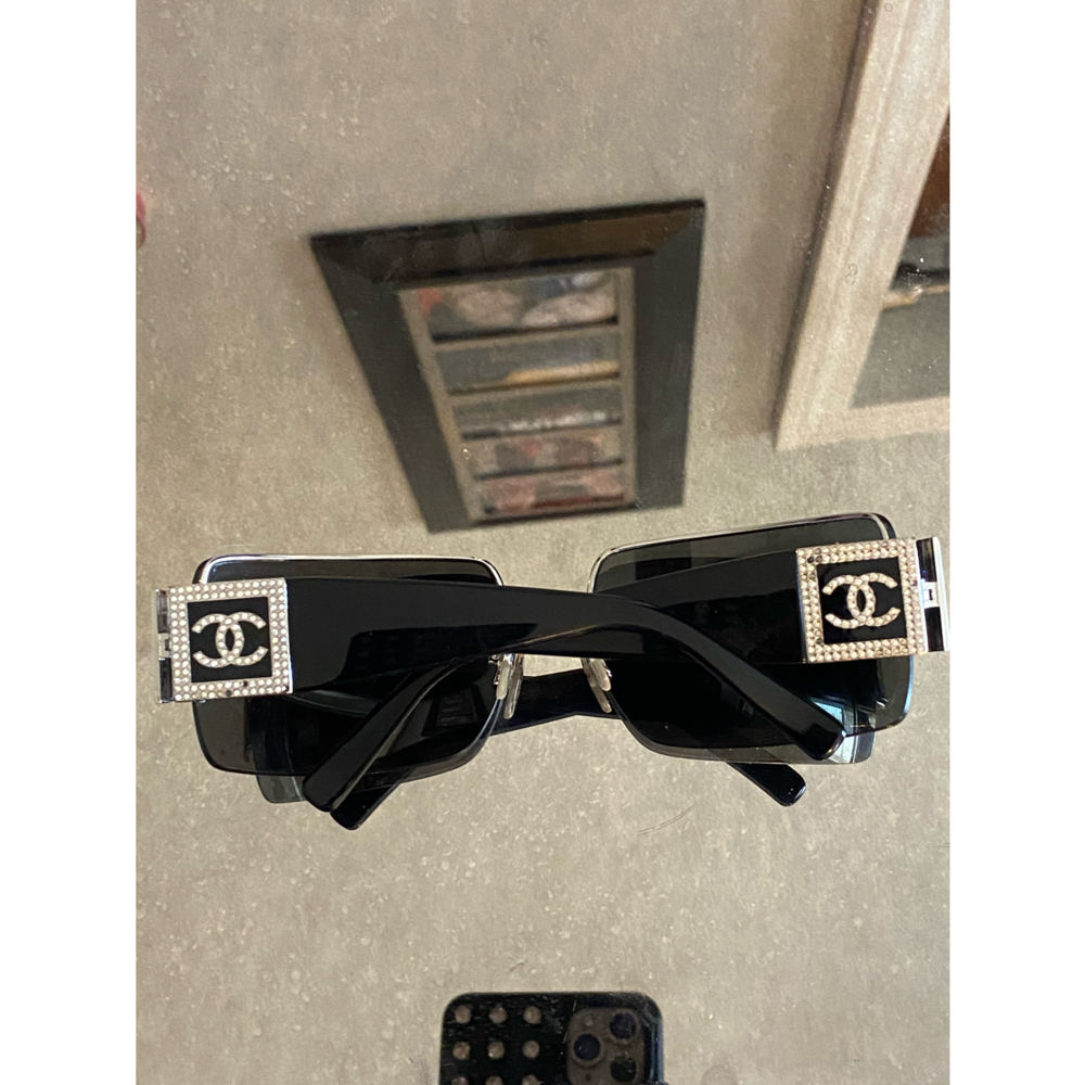 CHANEL 4095-B Swarovski Crystal Logo Sunglasses